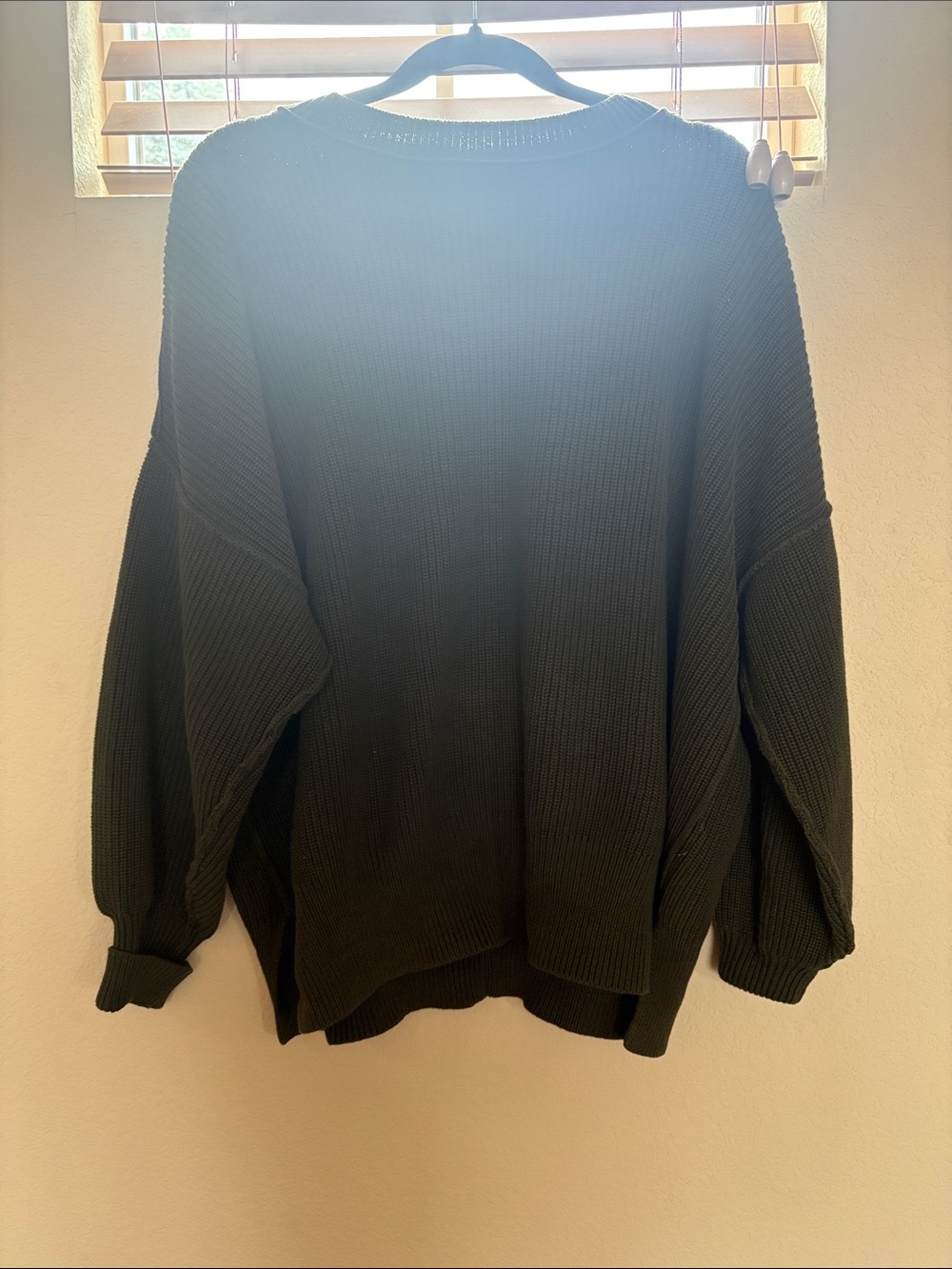 aerie Olive Green Ribbed Crewneck Sweater